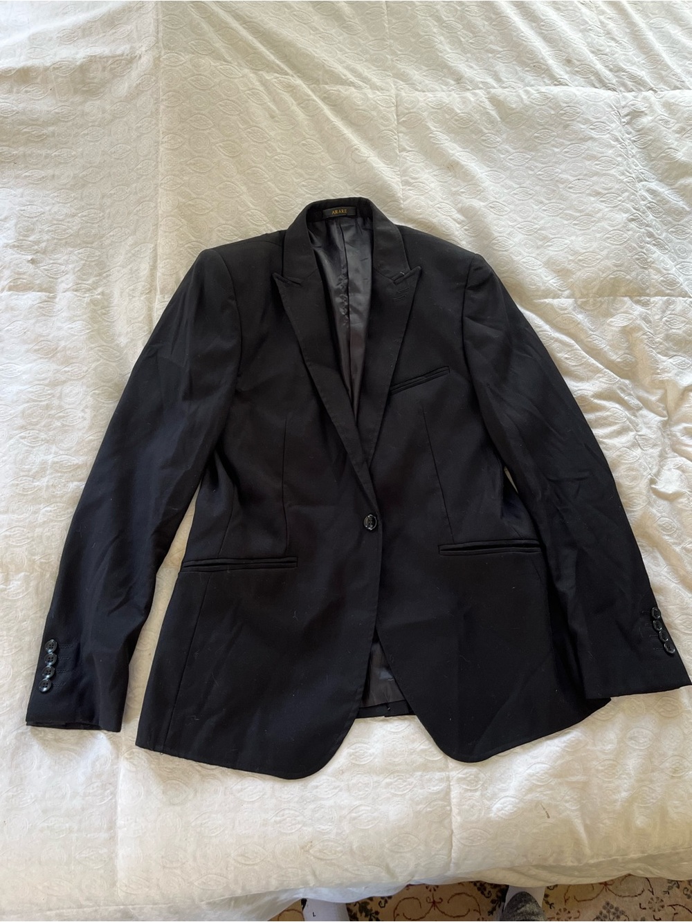Arare Black Single-Button Men's Blazer